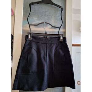 Maeve SZ 6 Black Mini Skirt Front Pockets